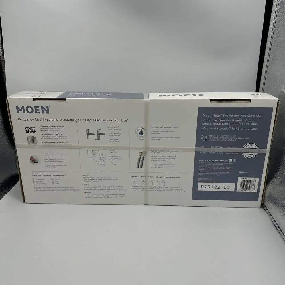Moen Liso 84540SRN Brushed Nickel Finish Single Handle Bathroom Faucet